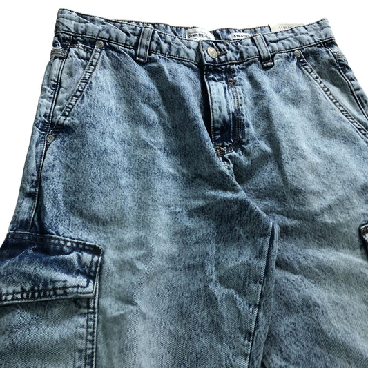 River Island Straight Jeans W32 L30 Men's Denim Cargo Style Light Blue