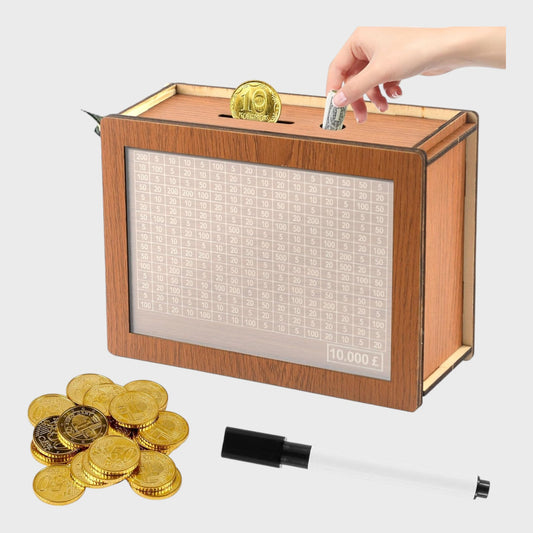 Wooden Money Target Saving Box
