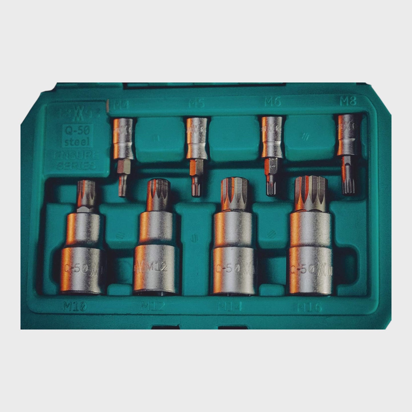 Wiesemann Q-50 Steel Bit Socket Set - 8 Pieces - Sizes M4-M16