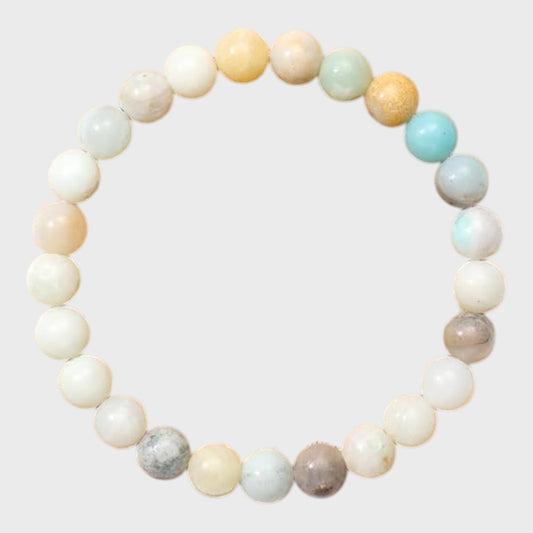 Crystal Beaded Bracelet - Amazonite - 6.5"