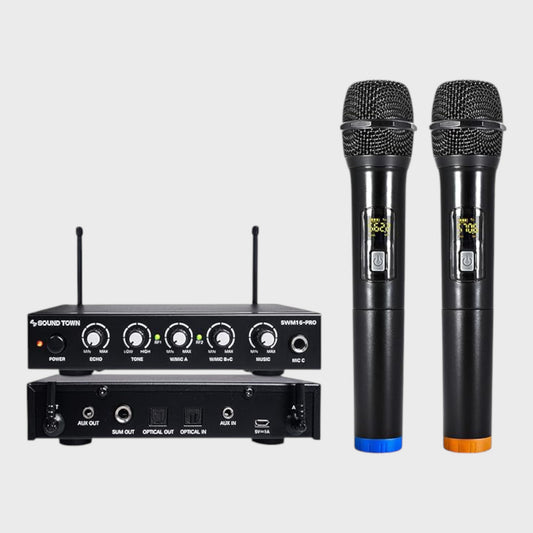 Sound Town 4 Channel Wireless Karaoke Mixer System - 2 Mics