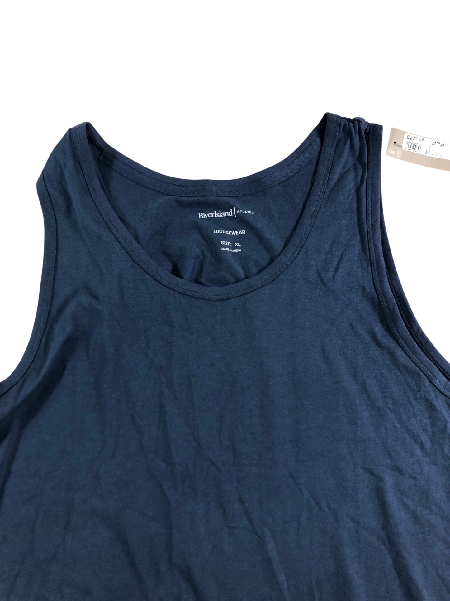 River Island Loungwear XL Men's Navy Blue Sleeveless Tank Top Casual Wear