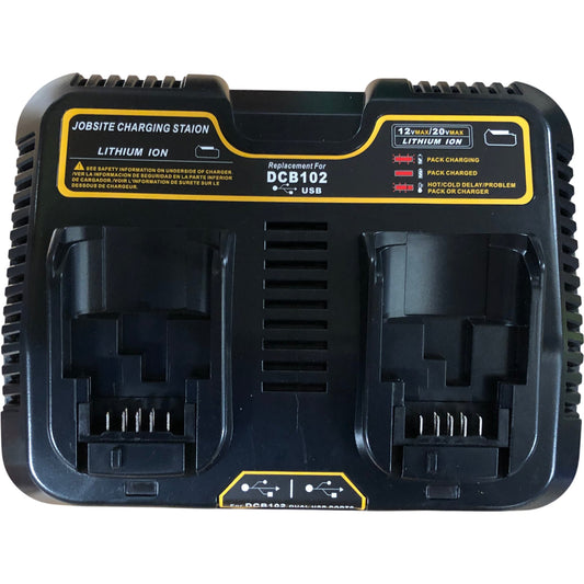 LABTECH DCB102 Jobsite Charging Station For 18V Lithium Ion Power Tool Batteries