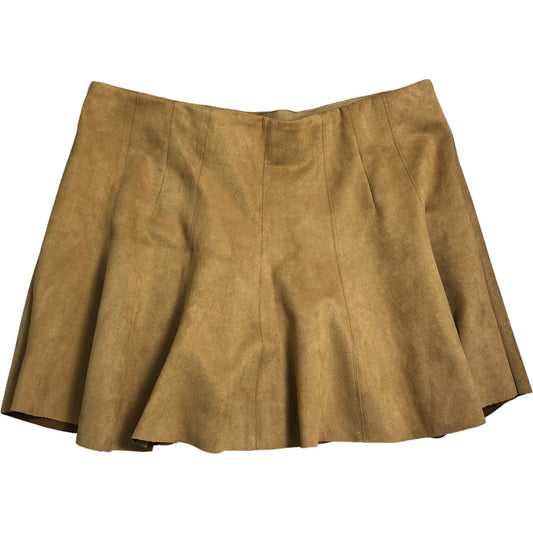 River Island UK18 Women's Brown Suede A Line Skirt New with Tags