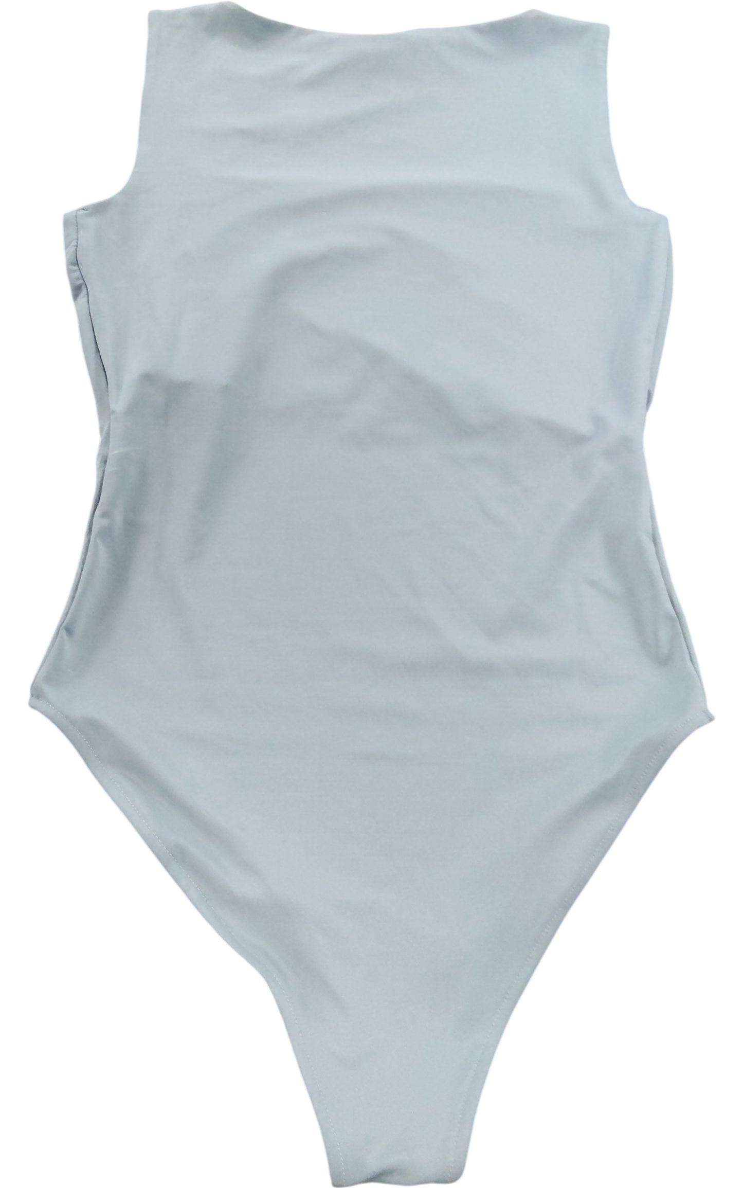 River Island Light Blue Bodysuit UK6 Women's Sleeveless Square Neck Design