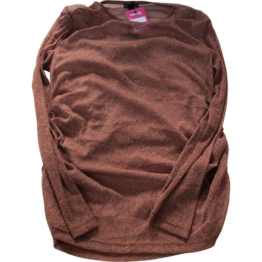 River Island Women's Long Sleeve Top Size 18 Rose Shimmer Casual Wear