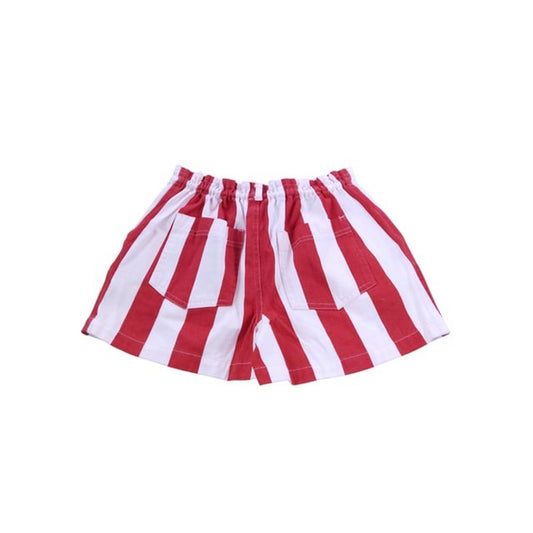 River Island Striped Cotton Shorts Girls Red White Casual Summer Size 7-8 Years