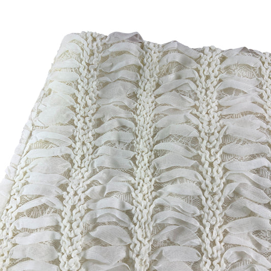 River Island Women's Cream Layered Textured Mini skirt - Size 18