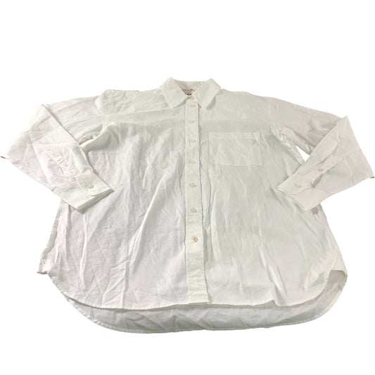 Boden Sadie Relaxed Cotton Shirt UK12 Women's White Long Sleeve Button Up