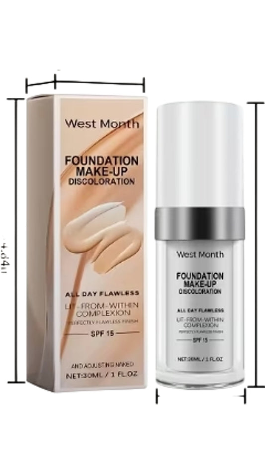 West Month SPF15 Foundation Make-Up Discoloration 30ml All Day Flawless