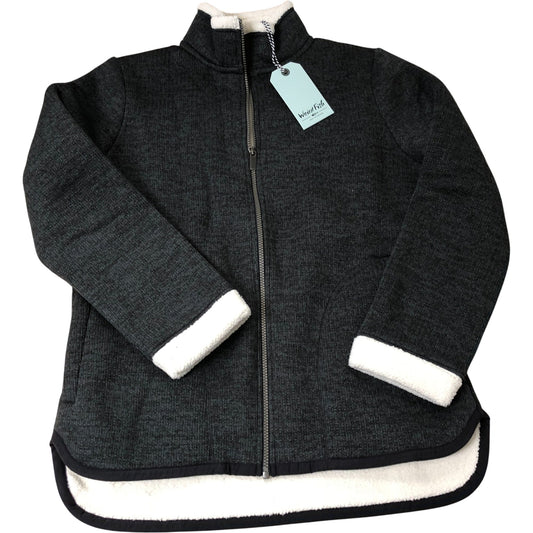 Weird Fish Campbell Faux Shearling Banded Full Zip Fleece Size 12
