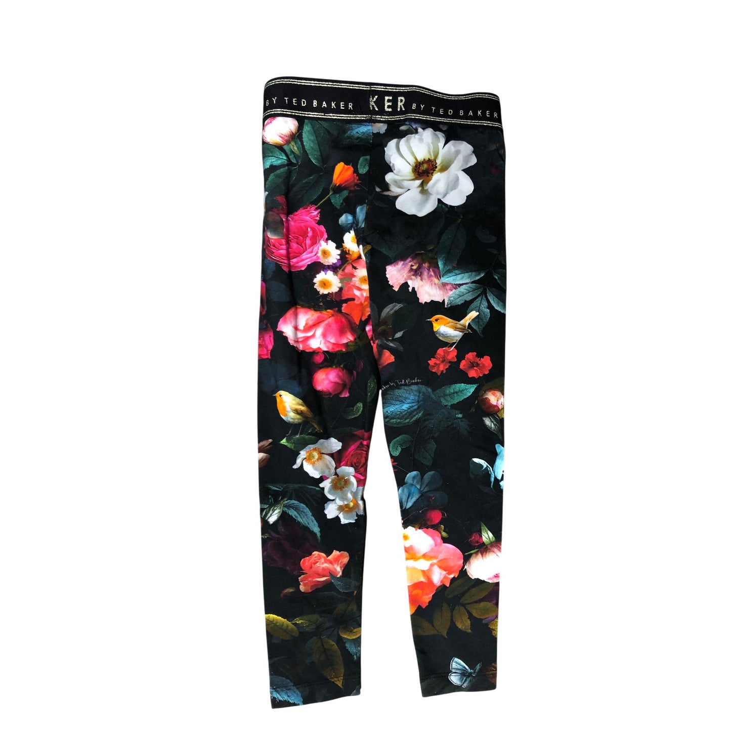 Baker By Ted Baker Floral Leggings Age 6 Years Girls Cotton Blend Black