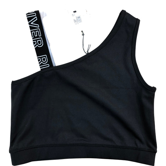 FLAWLESS RIVER ISLAND Activewear Crop Top UK11-12 Girls Black One Shoulder Gym