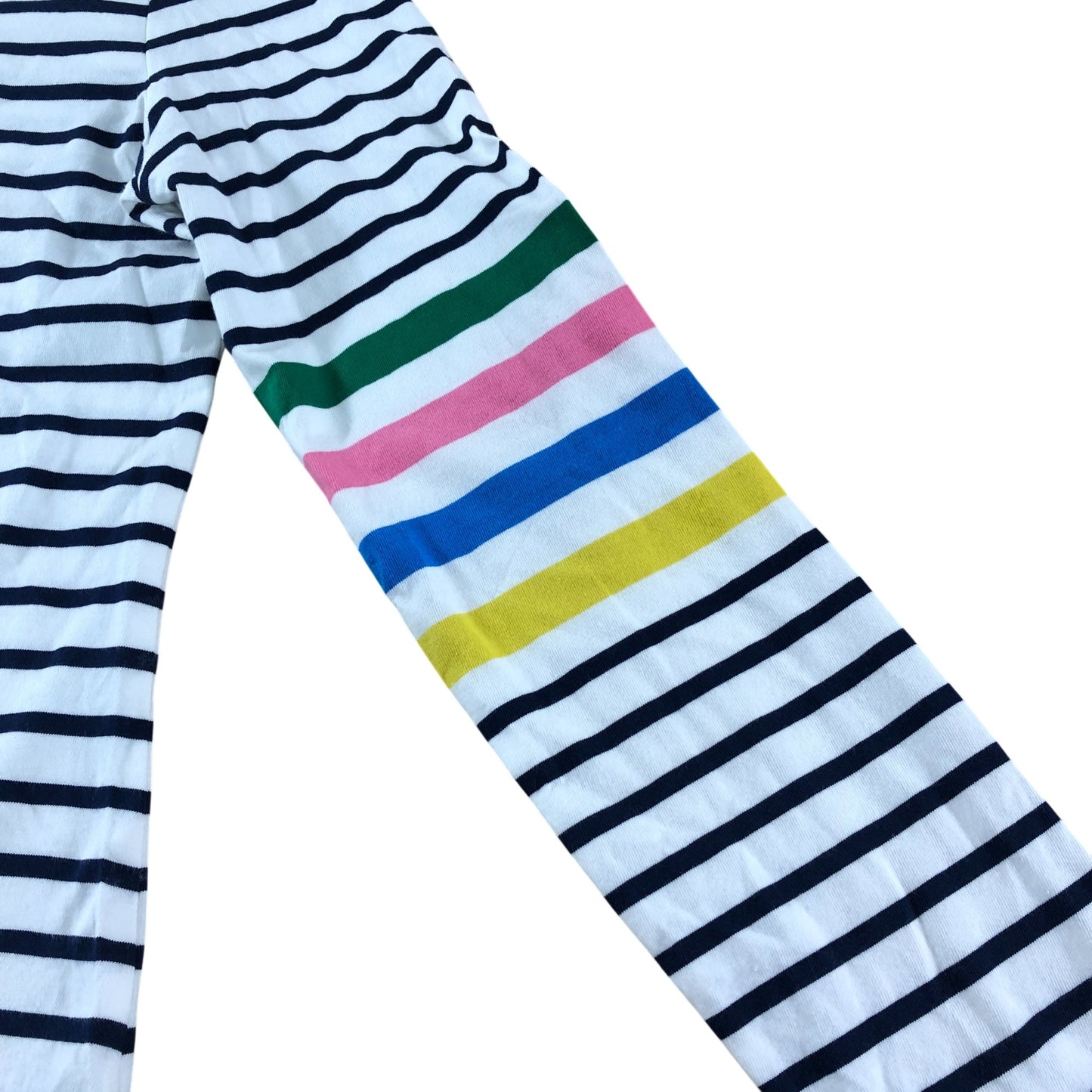 Boden White/Navy Striped Multi Colour Stripe Arm Top - Size 10