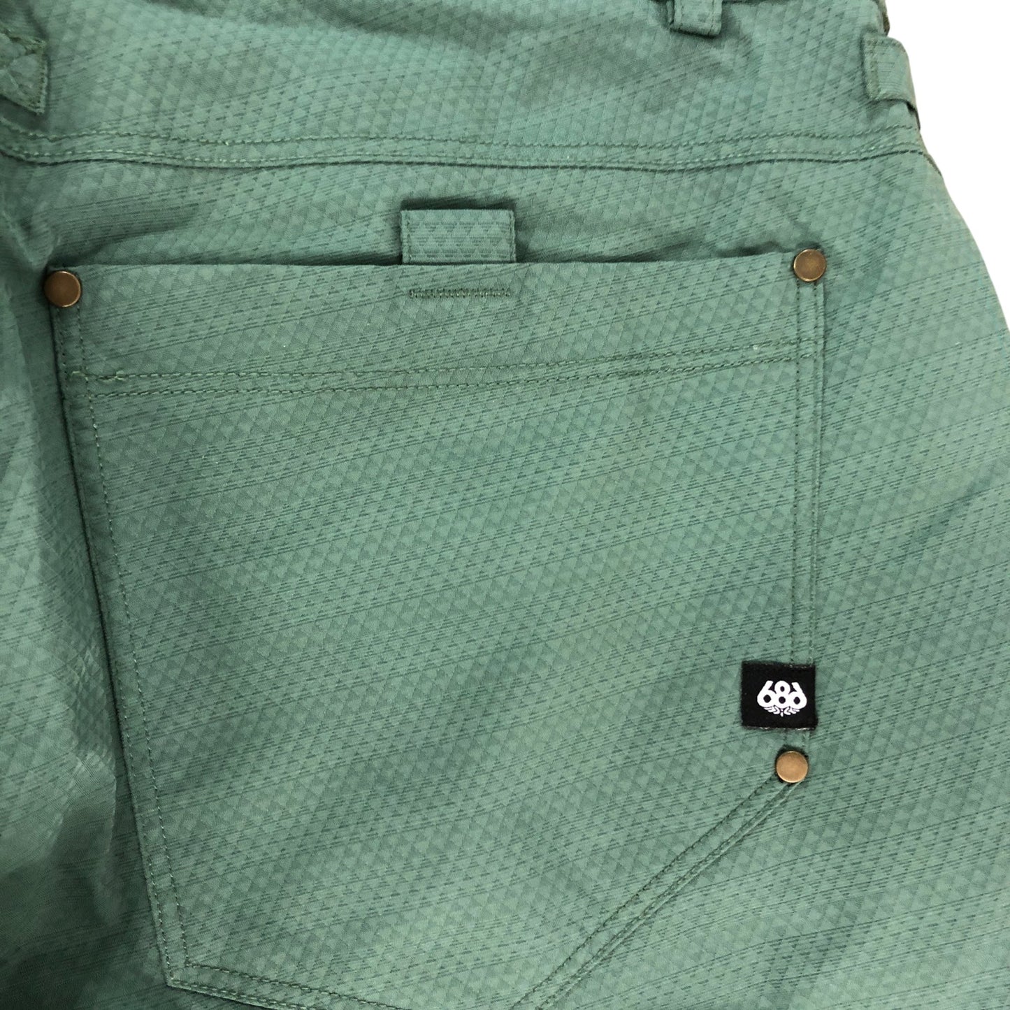 686 Snow Pants Dark Green Waterproof Insulated Trousers with Bib Size Medium