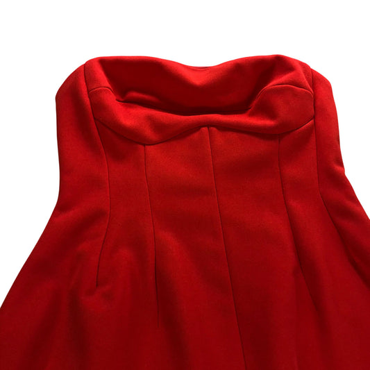 River Island Red Bodycon Dress UK12 Women's Sleeveless Midi Length