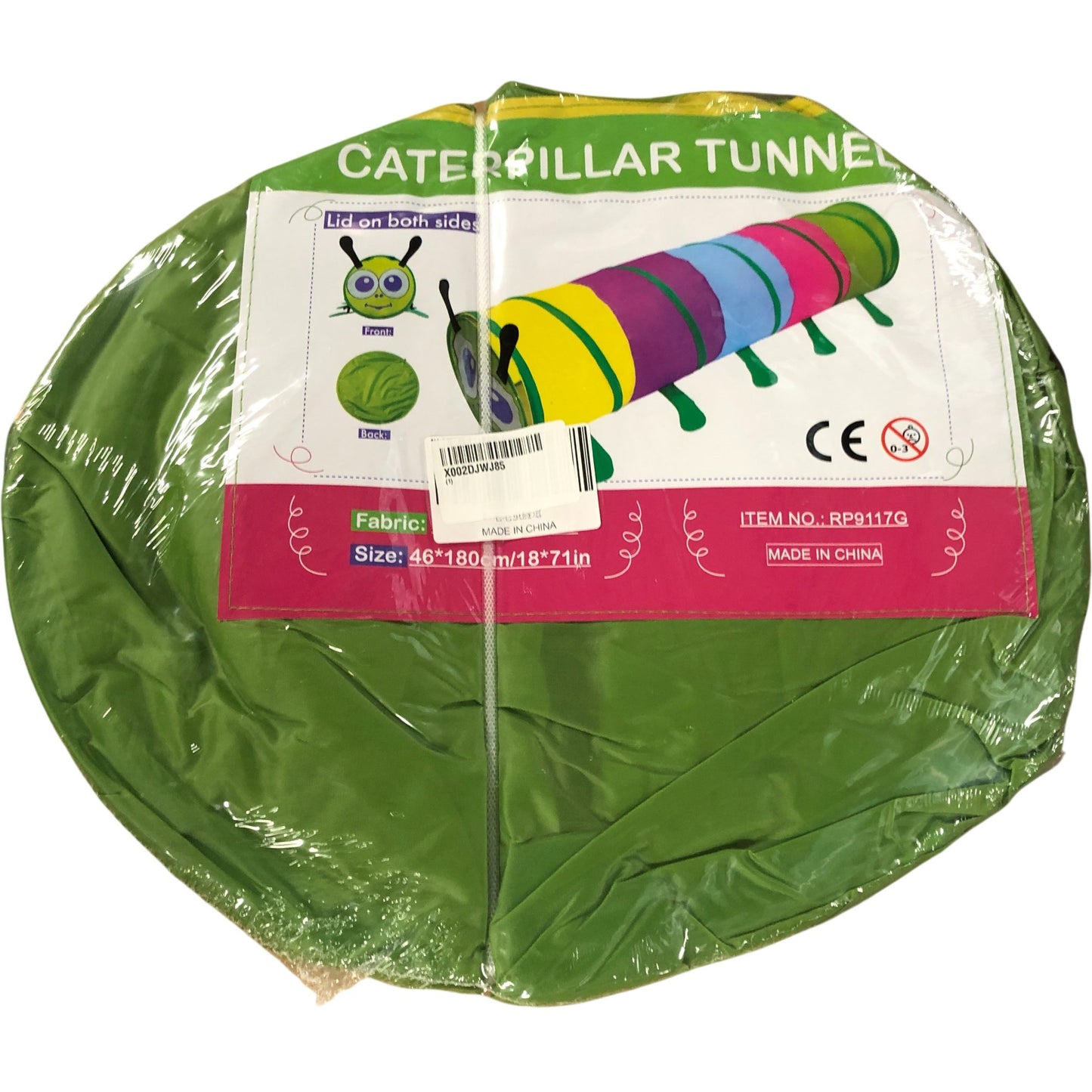 Caterpillar Tunnel 46cm x 180cm Kids Play Tent Outdoor Activity Fun