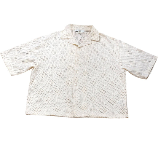 River Island Men's Size XL Short Sleeve Shirt Cream Cutout Design Pack of 10