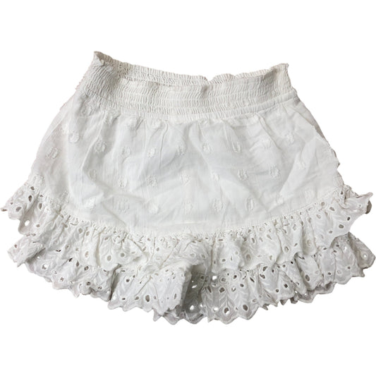 River Island Girls White Frill Shorts Age 4-5 Years Embroidered Cotton