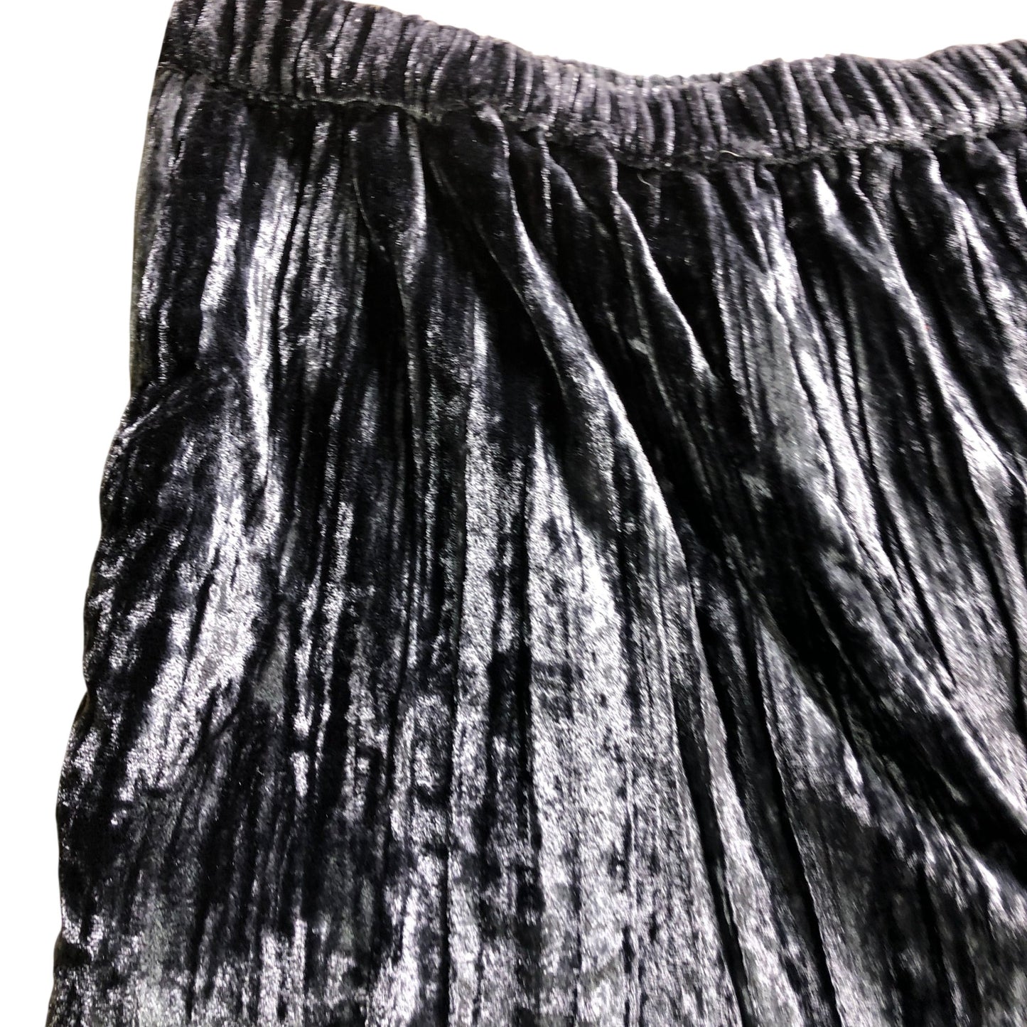 River Island Pleated Trousers UK12 Women's Grey Velvet Wide Leg Comfort