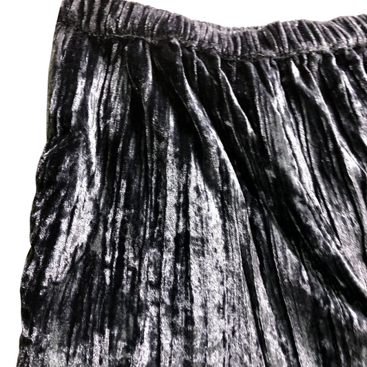 River Island Pleated Trousers Women's Grey Velvet Wide Leg Comfort Size 10
