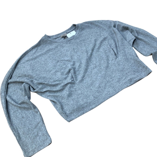 River Island Cropped Sweatshirt Women's Grey Long Sleeve Comfortable Top