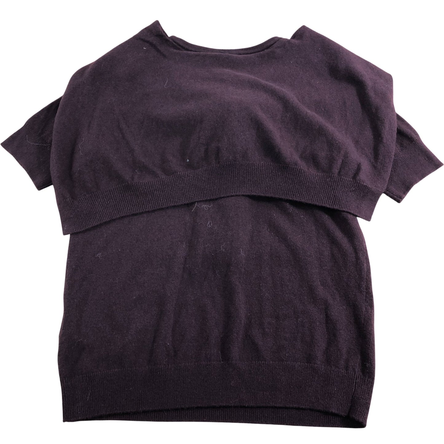 Branded Purple Scarf Detail Knitted Top - Size 8-10