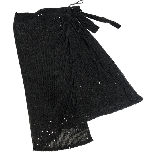 Lovedrobe Black Sequin Wrap Skirt Women's Sparkly Party Wear UK12
