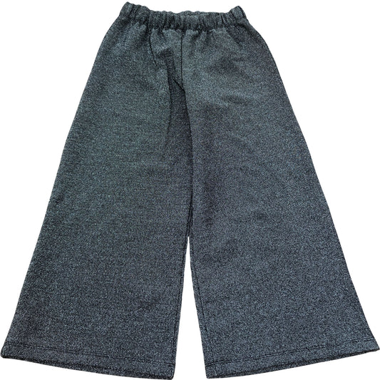Trousers UK7 Years Girls Black Shimmer Elastic Waist Comfortable Fit