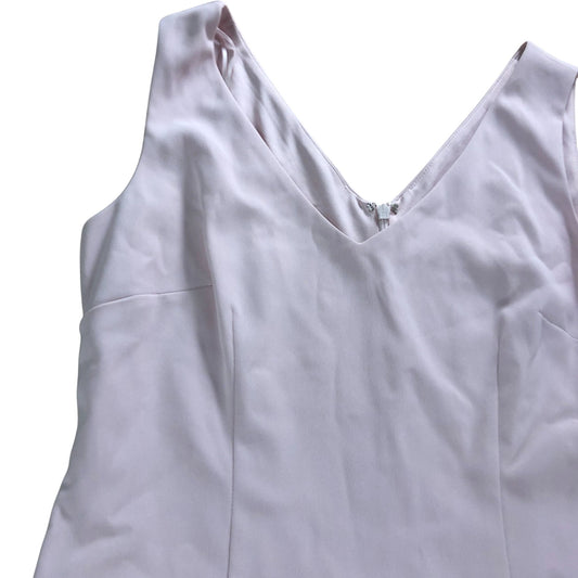 Gina Bacconi UK12 Women's Pink Sleeveless Midi Dress V Neck Elegant Style
