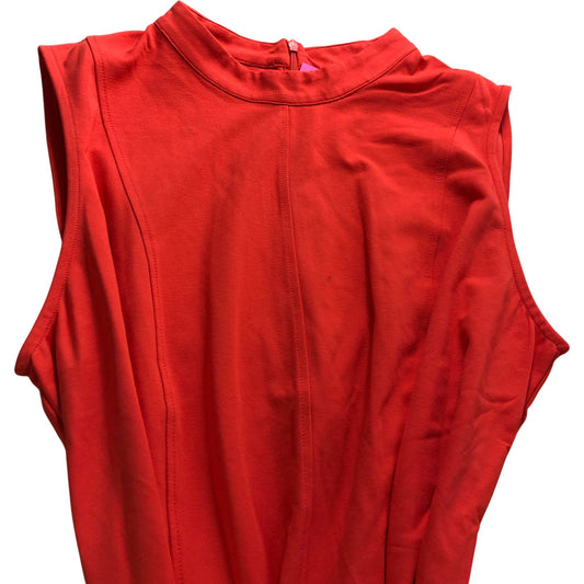 Orange High Neck Midi Dress - Size 20