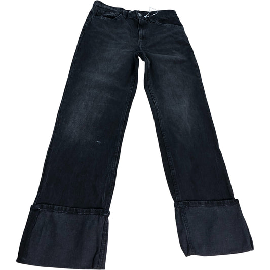 MNG Straight Jeans UK36 Women's Black Cotton Mid Waist Regular Fit Full Length