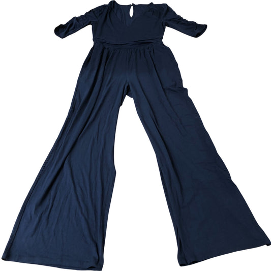 Jumpsuit Women's Navy Blue Flared Sleeve Elegant Design UK8
