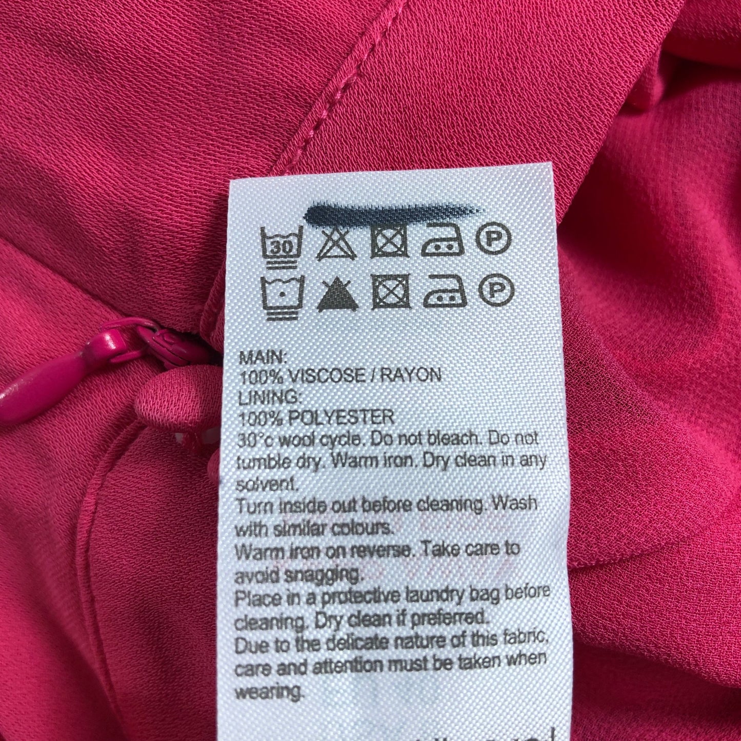 Branded Long Sleeve Maxi Dress Women's Bright Pink Viscose Rayon UK12