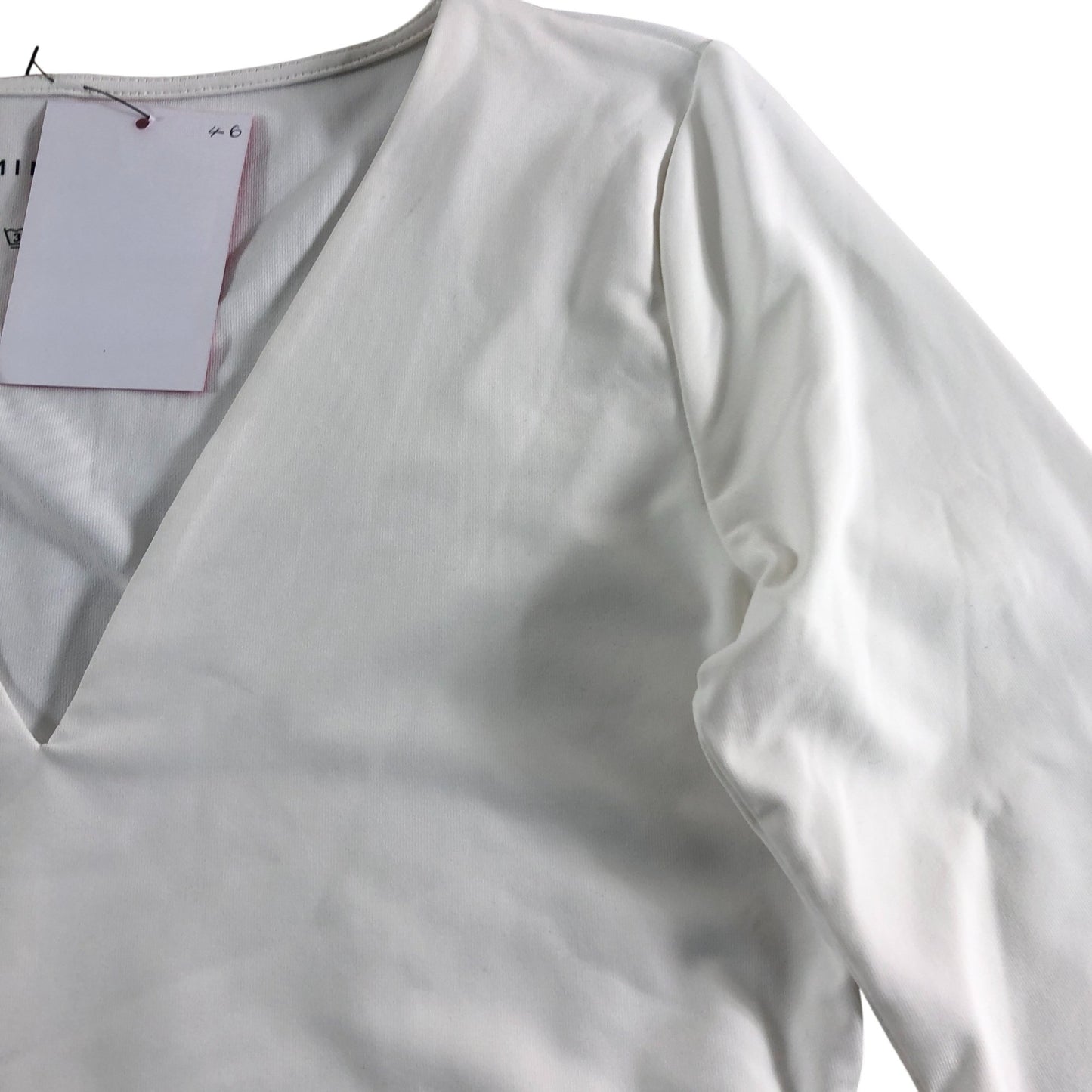 Branded White V Neck Layering Top - Size 6