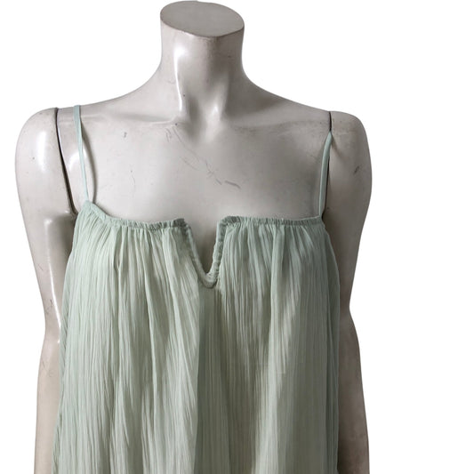 River Island Studio Maxi Dress UK16 Women's Pleated Light Green Sleeveless