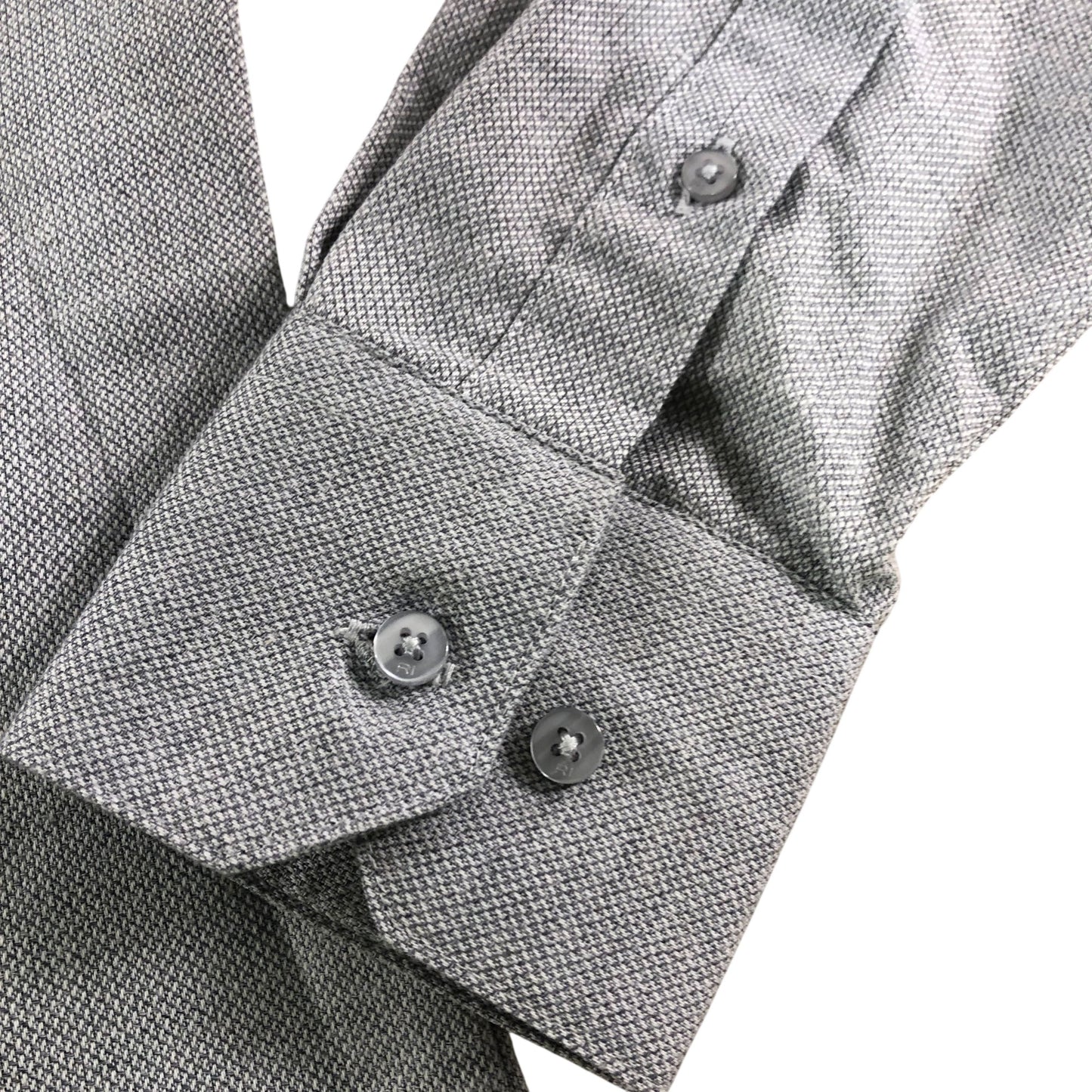 River Island Long Sleeve Formal Shirt Size S Men's Grey Textured Pattern