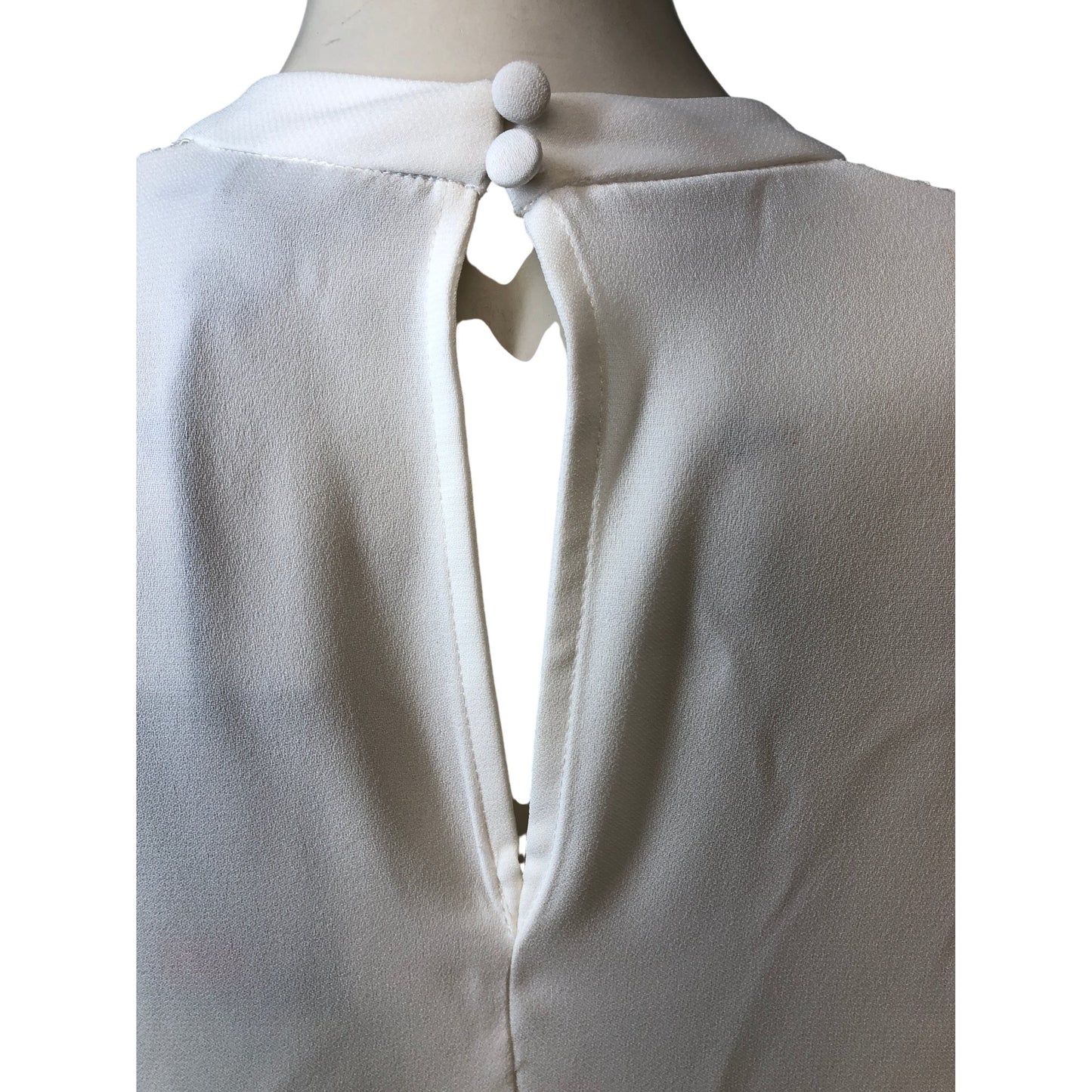River Island UK12 Women's White Long Sleeve Blouse With Lace Detail
