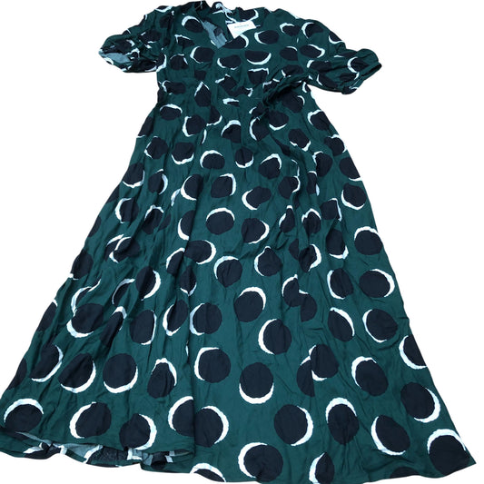 Baukjen Maxi Dress UK14 Women's Viscose Green Polka Dot Print Flowy