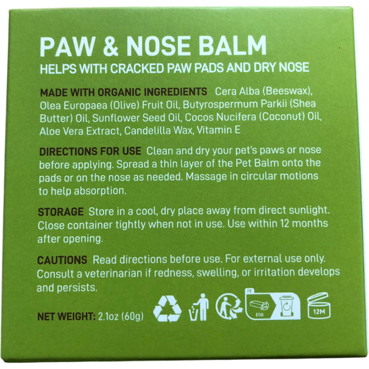 PawSono Paw And Nose Balm Lick Safe 60g Helps With Cracked Paws And Dry Nose