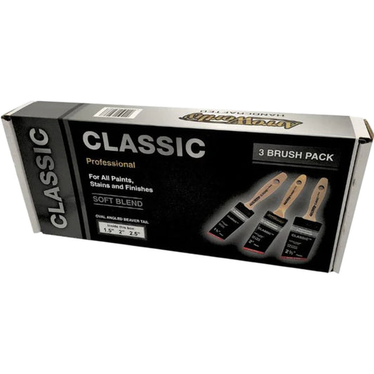 CLASSIC 3 Brush Pack Professional Soft Blend Paint Brushes 1.5 2 2.5 Inches