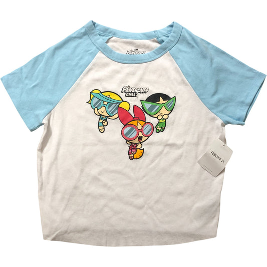 Forever 21 Powerpuff Girls Cropped T-Shirt Size L Clothing Cartoon UK 14-16