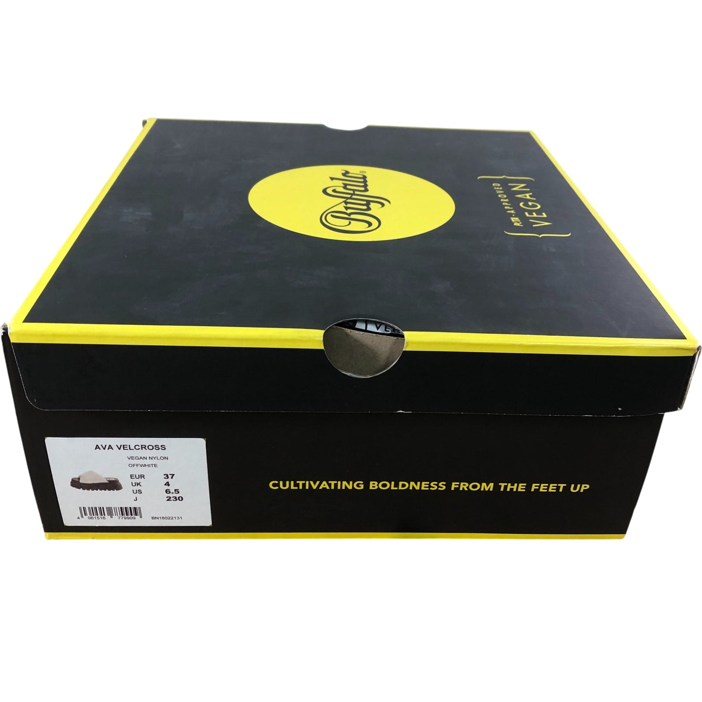 Buffalo Ava Velcross UK4 Women's Vegan Nylon Offwhite Slide Sandals