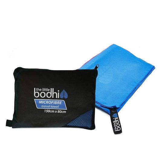 The Little Bodhi Microfibre Travel Towel 150cm x 80cm Blue Quick Dry