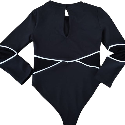 River Island Cheer Academy Black Long Sleeve Bodysuit Size 7-8 Years Girls