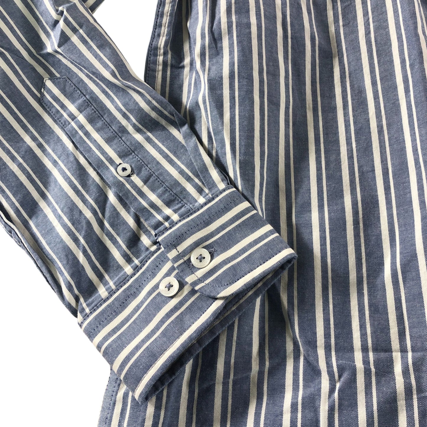 Crew Clothing Company Classic Fit XL Shirt Men's Long Sleeve Striped Blue White