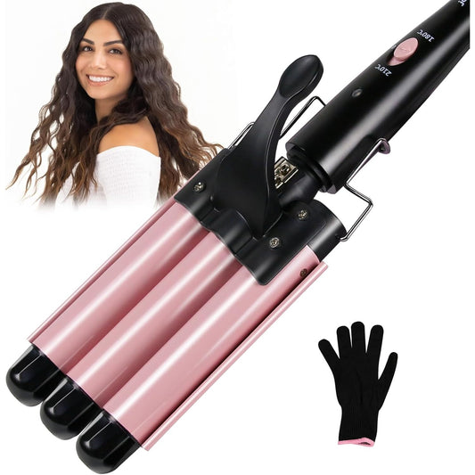 Janelove 13MM Mini 3 Barrel Hair Waver Salon Hair Styling Tool
