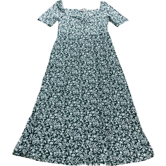 Green Floral Sweetheart Jersey Midi Dress - Size 12