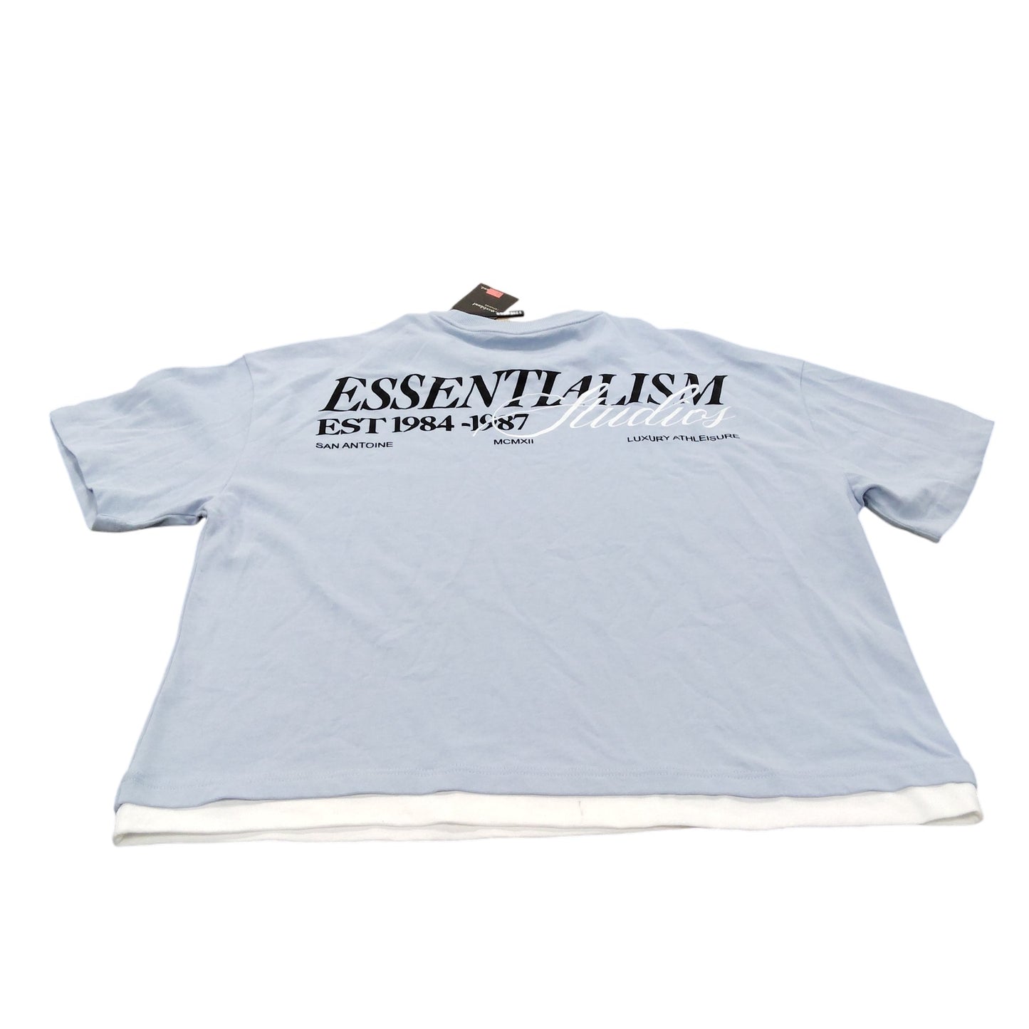 River Island Essentials T Shirt XL Men's Light Blue Casual Wear Cotton Top