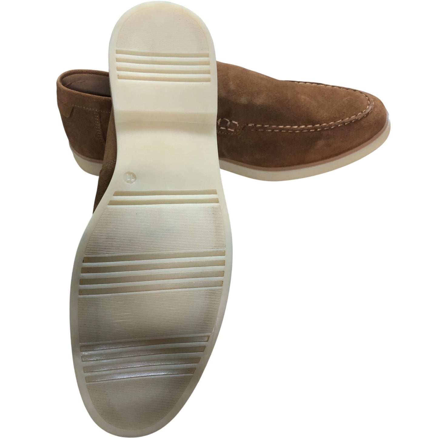 Suede Loafers UK11 Mens Casual Slip On Brown Leather Upper Shoes